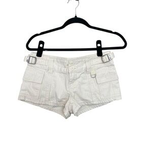 Y2K Pacsun White Low Rise Cargo Shorts